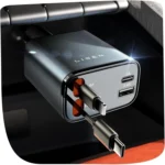 LISEN Retractable Car Charger, 84W Car Charger USB C Fast