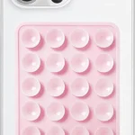 LvShuLiangPin Anteel Silicone Suction Phone Case Mount, Silicon Adhesive Phone Accessory for Smartphones, Hands-Free Mirror Shower Phone Holder for Selfies, Tiktok Videos (Light Pink)