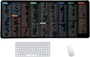 Quick Key Keyboard Mouse Pad, Non-Slip Desk Mat with Office Software Shortcuts Pattern, Upgraded Extended Large Rubber Base Mice Smooth Cloth Mouse Pad Desk Mat