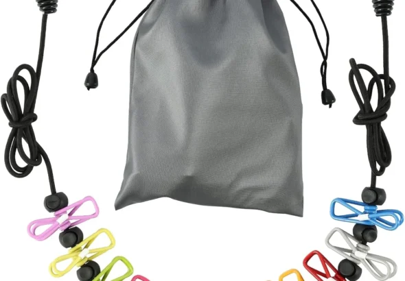 Retractable Portable Clothesline for Travel, Clothing line with 12 Clothes Clips, for Indoor Laundry Drying line, Outdoor Camping Accessories