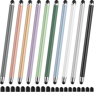 Stylus(10 PCS),Stylus Pen for Touchscreen iPad.2-in-1 Universal Stylus | High Sensitivity,Rubber Tip,Metal barrel,,No Charging,Compatible with iPad,iPhone,Tablets,and Android Tablets Devices