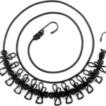 HAWATOUR Clothesline Camping Essentials, Portable Retractable Clothesline with 12pcs Clothespins Outdoor Camping Accessories Travel and RV Essentials, Black