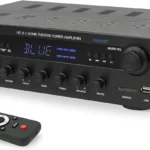 Pyle 400w Home Entertainment Amplifier with Bluetooth - Karaoke Optimized with Dual Mic Inputs with Reverb and Delay, Hi Def in and Out for Home Theater, USB-A Input, SD Card, FM Radio - PHDA6BT