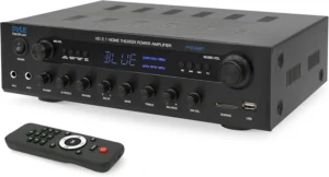 Pyle 400w Home Entertainment Amplifier with Bluetooth - Karaoke Optimized with Dual Mic Inputs with Reverb and Delay, Hi Def in and Out for Home Theater, USB-A Input, SD Card, FM Radio - PHDA6BT