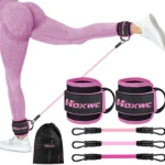 HOXWC Ankle Resistance Bands with Cuffs, Ankle Bands for Working Out, Ankle Resistance Band for Leg, Booty Workout Equipment for Kickbacks Hip Fitness Training, Exercise Bands for Butt Lift Women