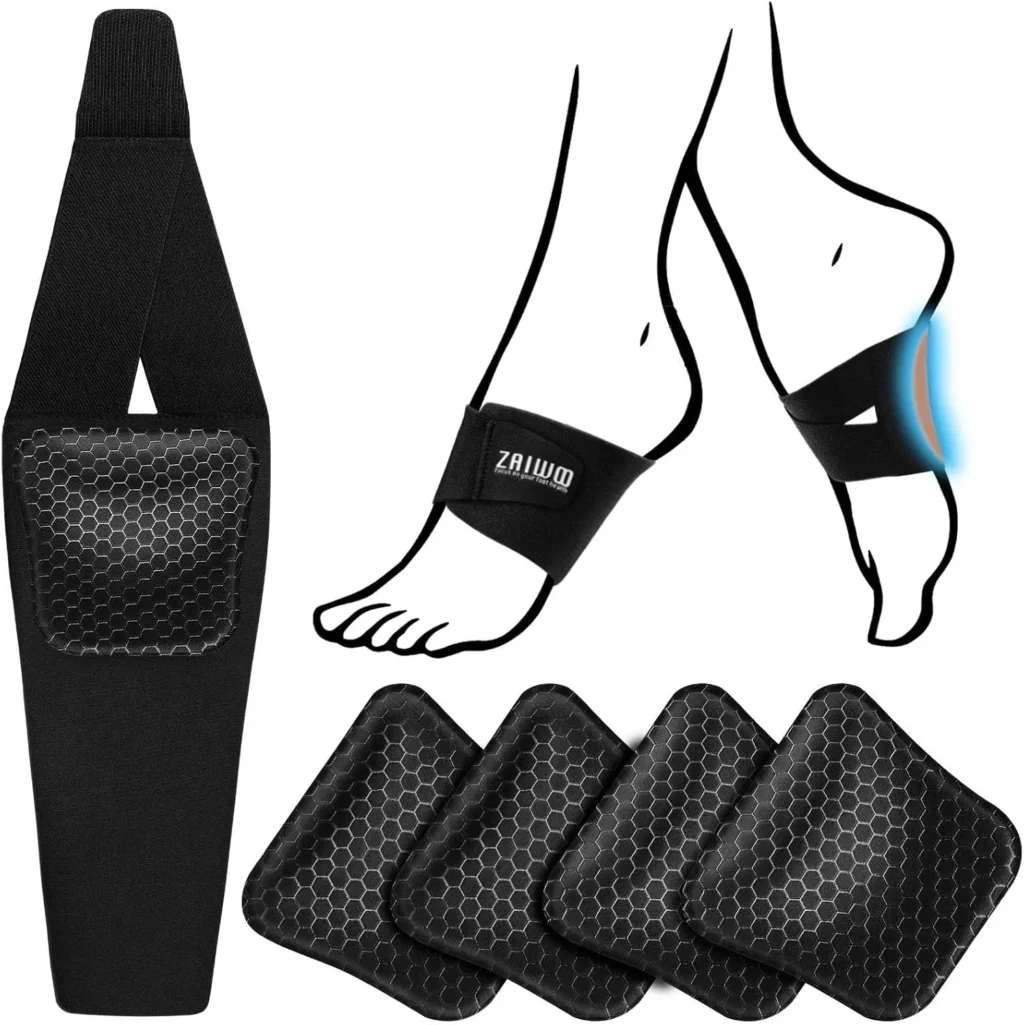 ZAIWOO Wearable Arch Support Inserts for Women & Men  2 Adjustable Heights, Non-Slip Breathable  Plantar Fasciitis Relief Arch Band for Flat Feet, High Arches