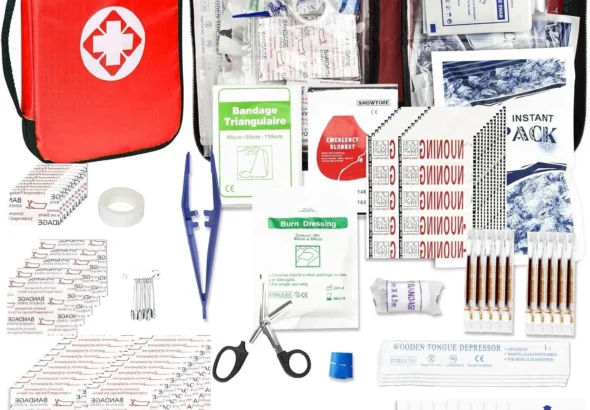 Travel-First Aid-Kit Car-Home 300PCS Survival-Kit Outdoor-Adventure - Small Portable Red Emergency Essential Sets Office Hiking Camping Business Public Must Have First Aid Gear Equipment 1st Aid