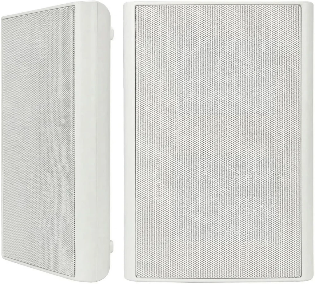Herdio 5.25" 240W Ultra-Slim Home Theater Wall Speakers (A Pair, White) - Wall-Mountable Design with Crisp Clear Sound and Durable Construction for Immersive Home Entertainment
