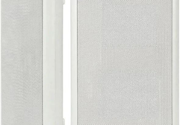 Herdio 5.25" 240W Ultra-Slim Home Theater Wall Speakers (A Pair, White) - Wall-Mountable Design with Crisp Clear Sound and Durable Construction for Immersive Home Entertainment