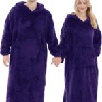 PJGGZ Wearable Blanket Hoodie for Women Men, Fleece Warm Comfy Hooded Sweatshirt with Pockets & Sleeves Cozy Gift for Adult