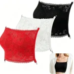 3Pcs Lace Cleavage Cover Modesty Panel Wearable Mock Camisole Bra Insert Overlay Modesty Panel Vest