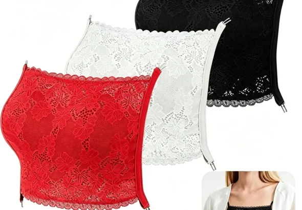 3Pcs Lace Cleavage Cover Modesty Panel Wearable Mock Camisole Bra Insert Overlay Modesty Panel Vest