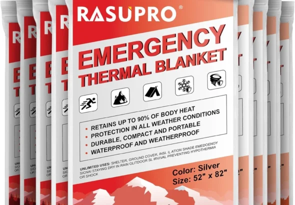 9 Pack Emergency Blankets, Outdoor Survival Emergency Insulated Gear, Mylar Thermal Space Insulated Blanket, Perfect for Camping, Hiking, Running, Marathon, Wilderness Rescue or First Aid