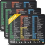 3 Pack Mouse Pad with Stitched Edge for Excel/Word/PowerPoint/Windows Shortcuts, Small Excel Cheat Sheet Desk Pad, 10.2x8.3x0.12inch Portable Computer Mousepad for Gaming Office Home, Non-Slip