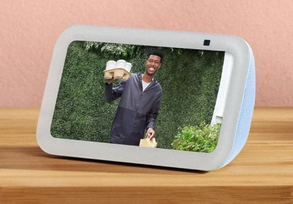 Amazon Echo Show 5 (newest model), Smart display, Designed for Alexa+, 2x the bass and clearer sound, Cloud Blue