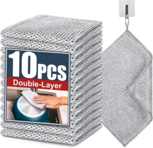 Navona 10 Pcs New Upgrade Steel Wire Dishcloth,Double-Layer