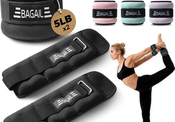 BAGAIL Ankle Wrist Weights for Women & Men, Set of 2 (Available in 0.5/1/2/3/4/5 lb Each), Wearable Leg Arm Weights with Sleek Design & Secure Fit for Walking, Running, Pilates, Home Fitness