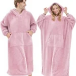 PJGGZ Wearable Blanket Hoodie for Women Men, Fleece Warm Comfy Hooded Sweatshirt with Pockets & Sleeves Cozy Gift for Adult