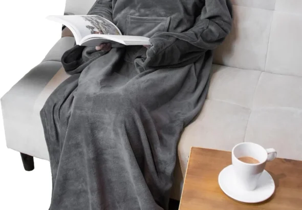 PAVILIA Wearable Blanket with Sleeves for Adult Women Men, Cozy Fleece Warm Wrap Throw with Arms, Gifts for Christmas, Wife