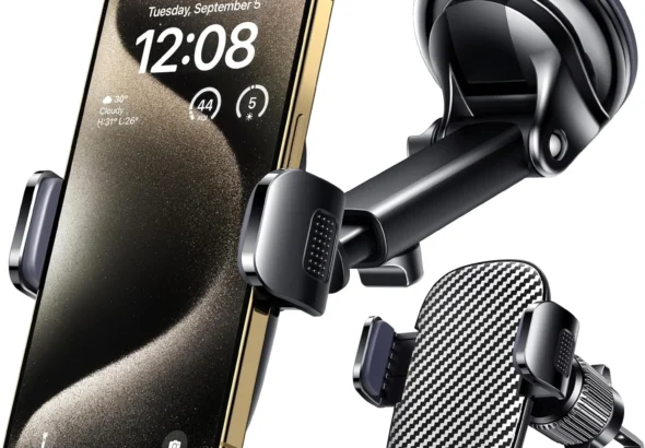 Qifutan Car Phone Holder Mount Phone Mount for Car Windshield Dashboard Air Vent Universal Hands Free Automobile Cell Phone Holder Fit for iPhone Smartphone Camera Mounts