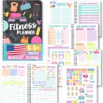 Hadley Designs Fitness Journal for Women - Workout Journal for Women, Fitness Planner for Woman, Workout Log Book, Undated Gym Journals & Exercise Journals, Gym and Health Notebook, Birthday Gifts