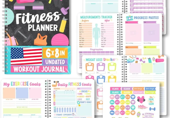 Hadley Designs Fitness Journal for Women - Workout Journal for Women, Fitness Planner for Woman, Workout Log Book, Undated Gym Journals & Exercise Journals, Gym and Health Notebook, Birthday Gifts