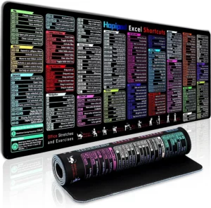 Excel Cheat Sheet Desk Pad (2026 Pro)  231+ Shortcuts Mouse Pad for Keyboard and Mouse, XXL Waterproof Non-Slip Desk Mat for Office, Home, Gaming, Data Analysis, 31.5 x 11.8 in