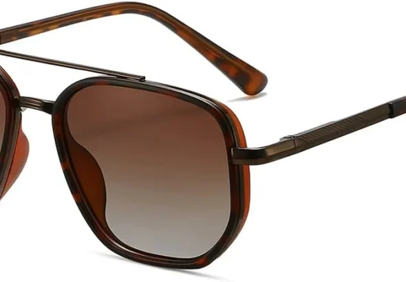kimorn Women's Retro Aviator Sunglasses with Polarized UV400 Protection, Tangle-Free Square Frame, Small