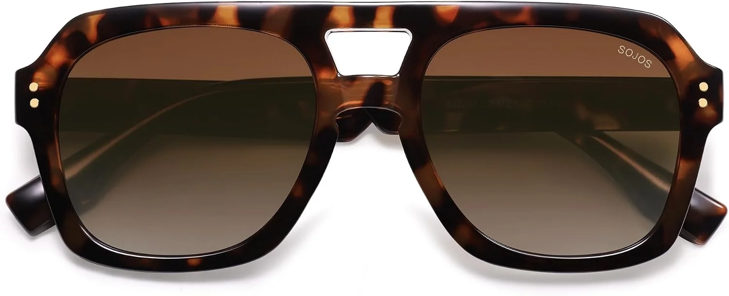 SOJOS Retro Polarized Aviator Sunglasses for Women Men SJ2385