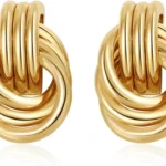 Women's Statement Gold Chunky Knot Dangle Drop Earrings by SHERLOVE