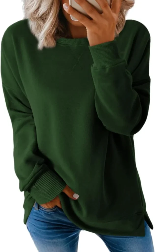 Dokotoo Women's Loose Long Sleeve Crew Neck Pullover Sweatshirt