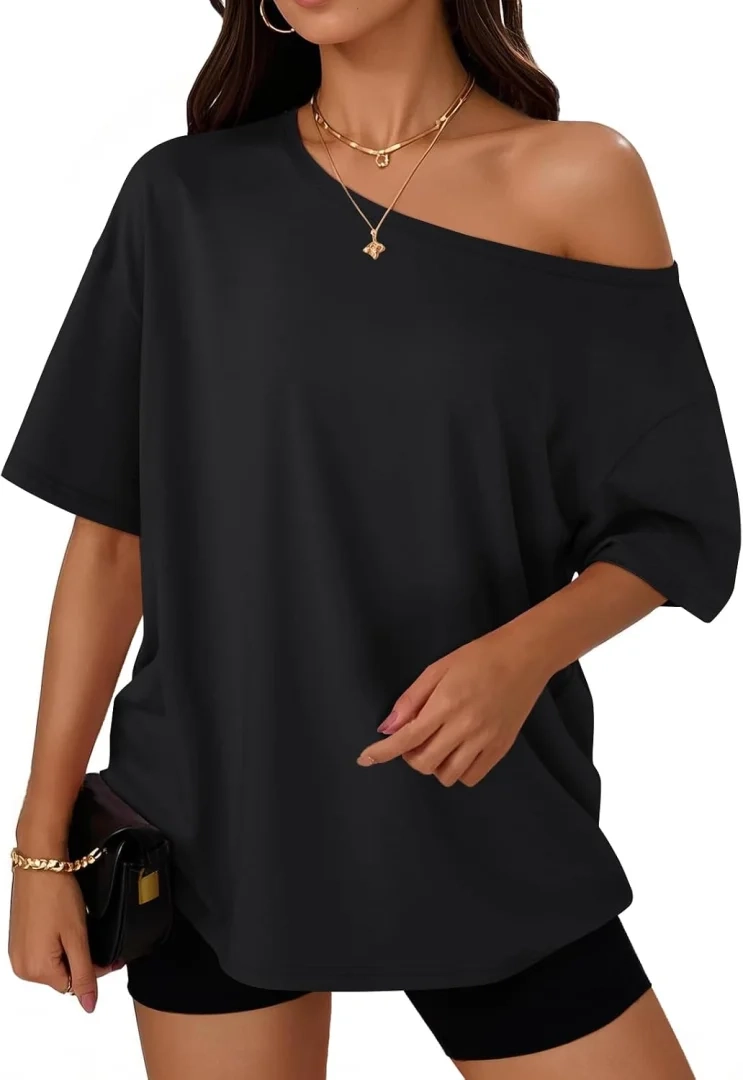 Trendy Queen Women's Oversized Off Shoulder T