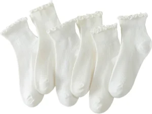 6 Pairs Women's Cute Ruffle Ankle Socks, Adorable Frilled Socks for Ladies