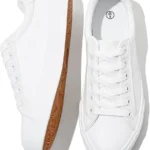 SERNIAL Women's Casual Sneakers White PU Leather Tennis Shoes