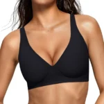 OEAK Women's Deep V Wireless Push Up T