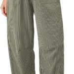 Dokotoo Women's Wide Leg Barrel Striped Pants with Pockets 2026