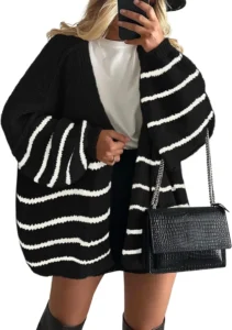 PRETTYGARDEN Women's Oversized Open Front Cardigan Sweater