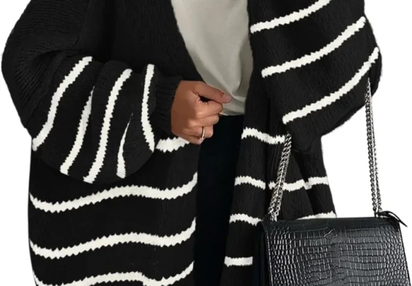 PRETTYGARDEN Women's Oversized Open Front Cardigan Sweater