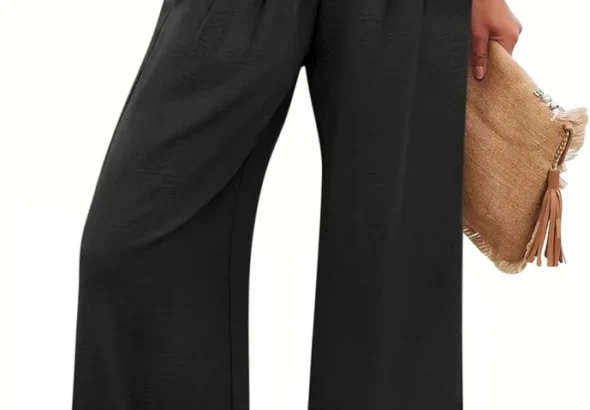 ANRABESS Women's High Waist Wide Leg Palazzo Pants with Pockets