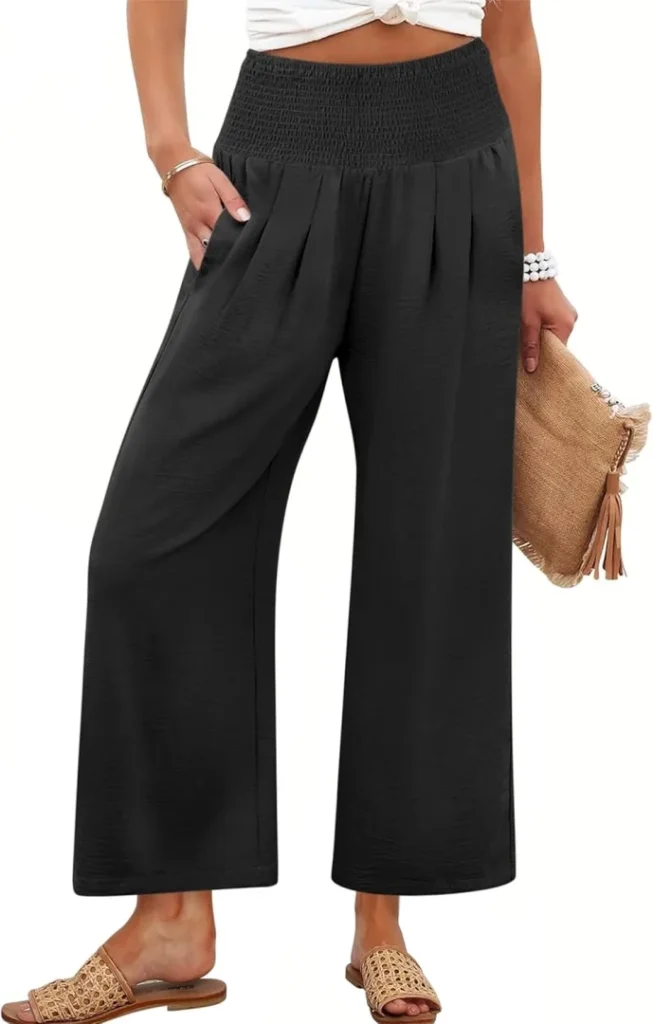 ANRABESS Women's High Waist Wide Leg Palazzo Pants with Pockets