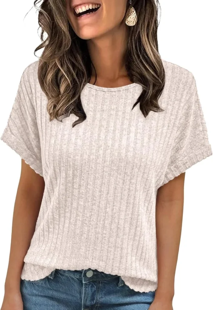 AUTOMET Women's 2026 Lightweight Short Sleeve Sweater Blouse