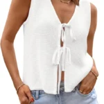 LILLUSORY Women's Sleeveless Crochet Vest