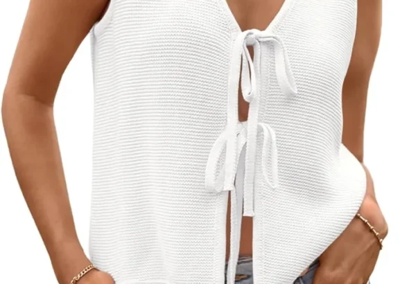 LILLUSORY Women's Sleeveless Crochet Vest