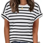 WIHOLL Women's Short Sleeve Tops Summer Outfits 2026 Spring Dressy Casual Clothing Shirts