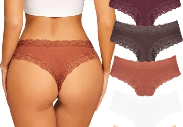 Women's Soft Cotton Lace Brazilian Panties