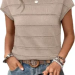 WIHOLL Women's Lightweight Cap Sleeve Hollow Out Knit Sweater for Spring Summer Fall 2026
