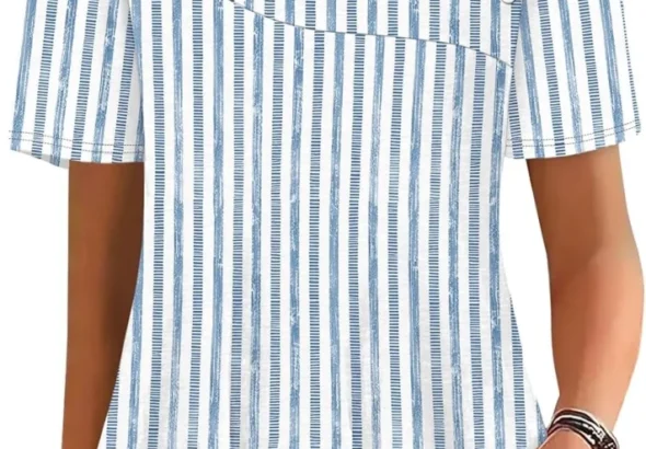 WIHOLL Women's Square Neck Short Sleeve Tops 2026 Spring Summer Blouses Fashion Outfits