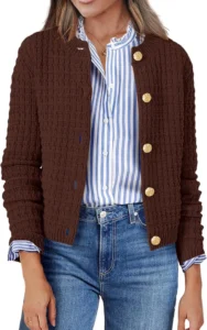 Zeagoo Women's Long Sleeve Knit Cropped Cardigan Sweater Jacket for Fall 2026