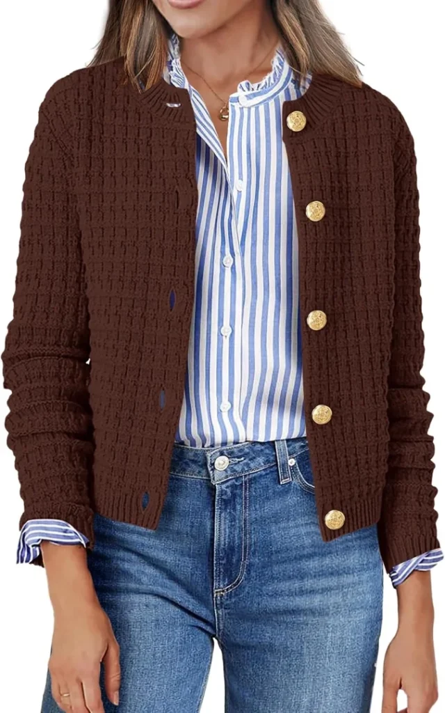 Zeagoo Women's Long Sleeve Knit Cropped Cardigan Sweater Jacket for Fall 2026
