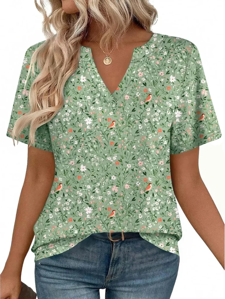 Zeagoo Women's Short Sleeve V-Neck Tee Shirts